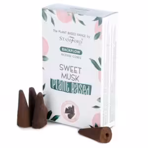 Plant Based Backflow Incense Cones – Sweet Musk | www.artisan-gifts.co.uk 1