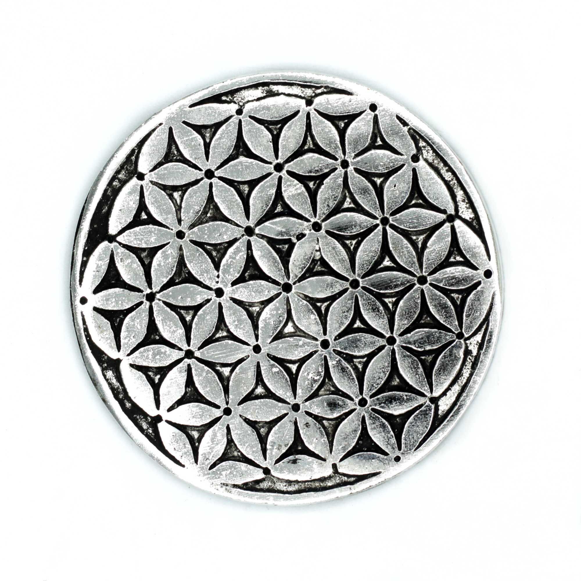Polished Aluminium Flower of Life Incense Holder 11cm | www.artisan-gifts.co.uk 2 Polished Aluminium Flower of Life Incense Holder 11cm | www.artisan-gifts.co.uk 1