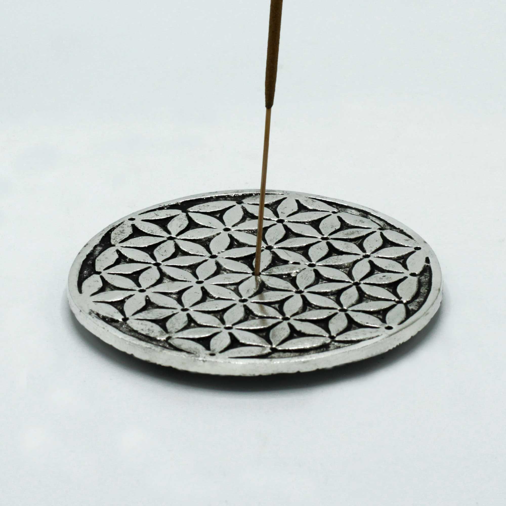 Polished Aluminium Flower of Life Incense Holder 11cm | www.artisan-gifts.co.uk 3 Polished Aluminium Flower of Life Incense Holder 11cm | www.artisan-gifts.co.uk 2