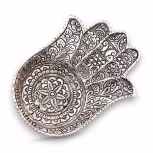 Polished Aluminium  Lrg Hamsa  Incense Holder | www.artisan-gifts.co.uk 1