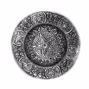 Polished Aluminium Pentagram Incense Holder 11.5cm | www.artisan-gifts.co.uk 1
