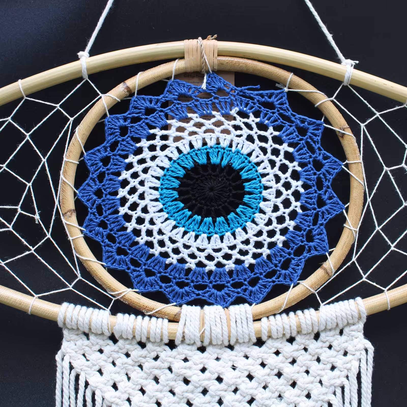 Protection Dream Catcher – Lrg Macrame Evil Eye Blue/White/Black | www.artisan-gifts.co.uk 3 Protection Dream Catcher – Lrg Macrame Evil Eye Blue/White/Black | www.artisan-gifts.co.uk 2