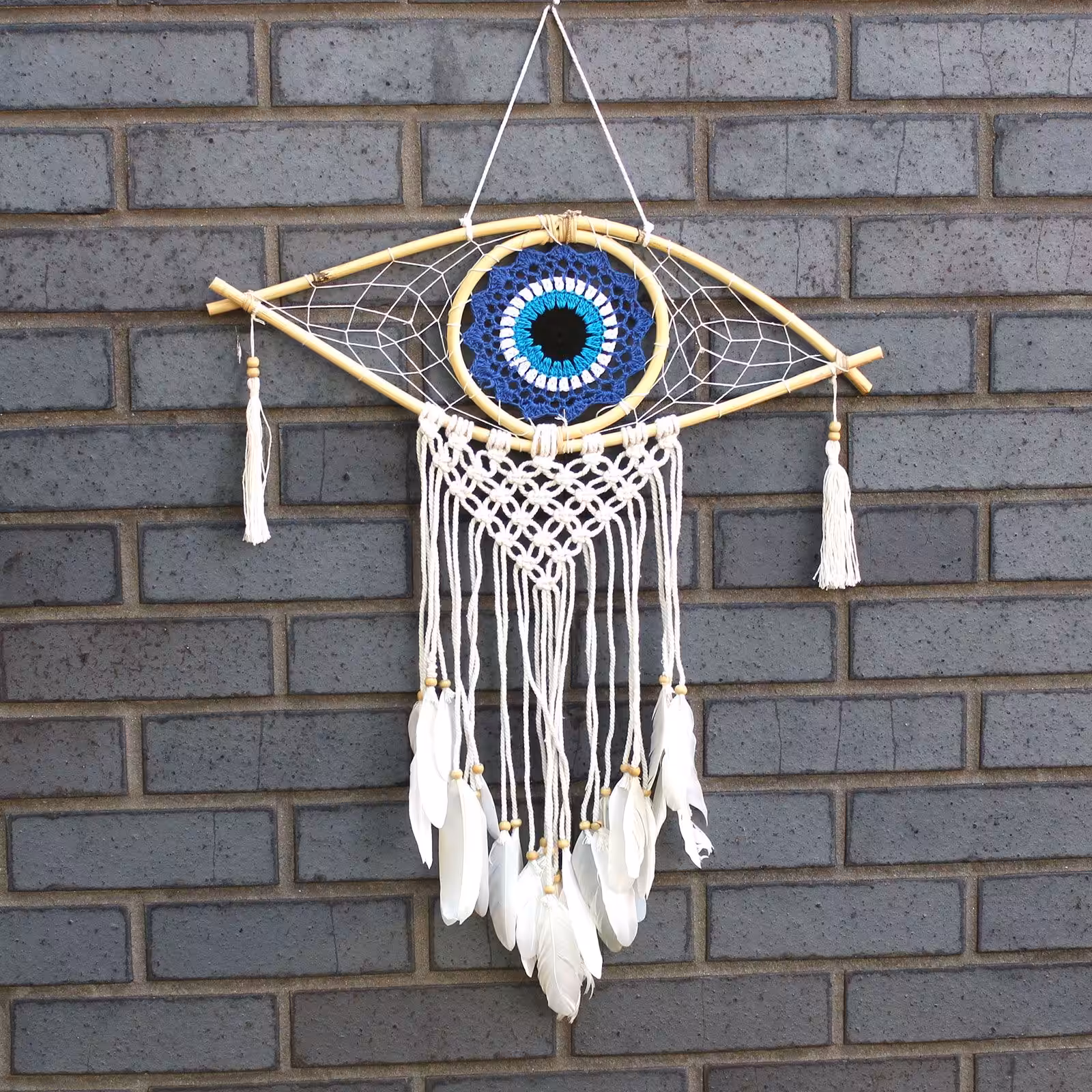 Protection Dream Catcher – Med Macrame Evil Eye Blue/White/Black | www.artisan-gifts.co.uk 2 Protection Dream Catcher – Med Macrame Evil Eye Blue/White/Black | www.artisan-gifts.co.uk 1