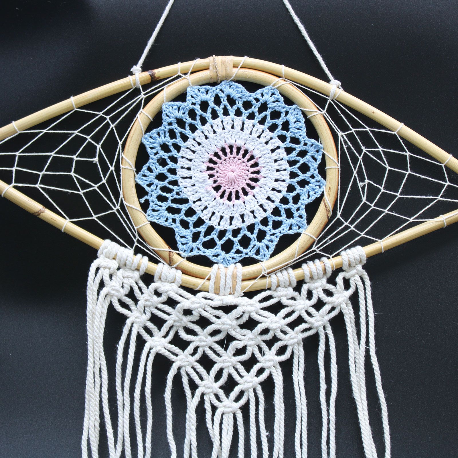 Protection Dream Catcher – Med Macrame Evil Eye Blue/White/Pink | www.artisan-gifts.co.uk 3 Protection Dream Catcher – Med Macrame Evil Eye Blue/White/Pink | www.artisan-gifts.co.uk 2