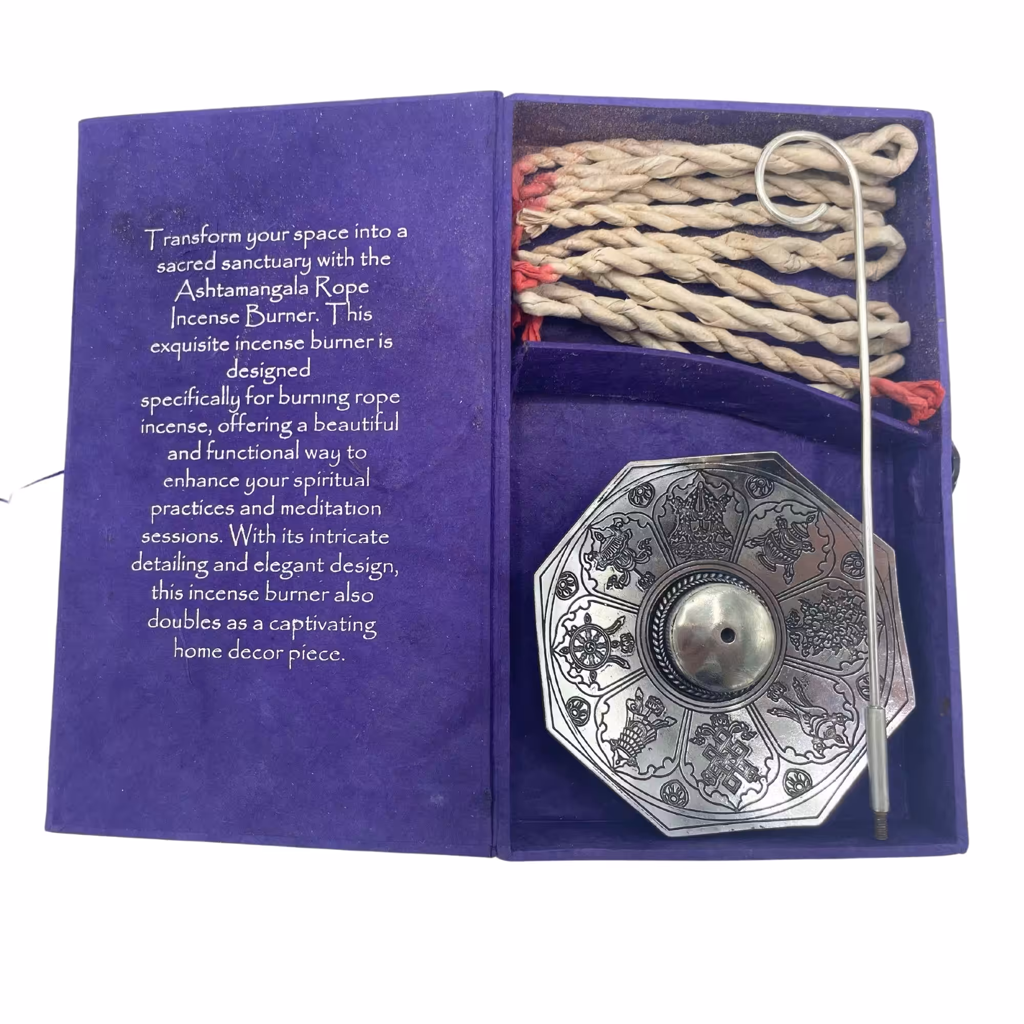 Rope Incense and Silver Plated Holder Set – Astamangal | www.artisan-gifts.co.uk 7 Rope Incense and Silver Plated Holder Set – Astamangal | www.artisan-gifts.co.uk 6