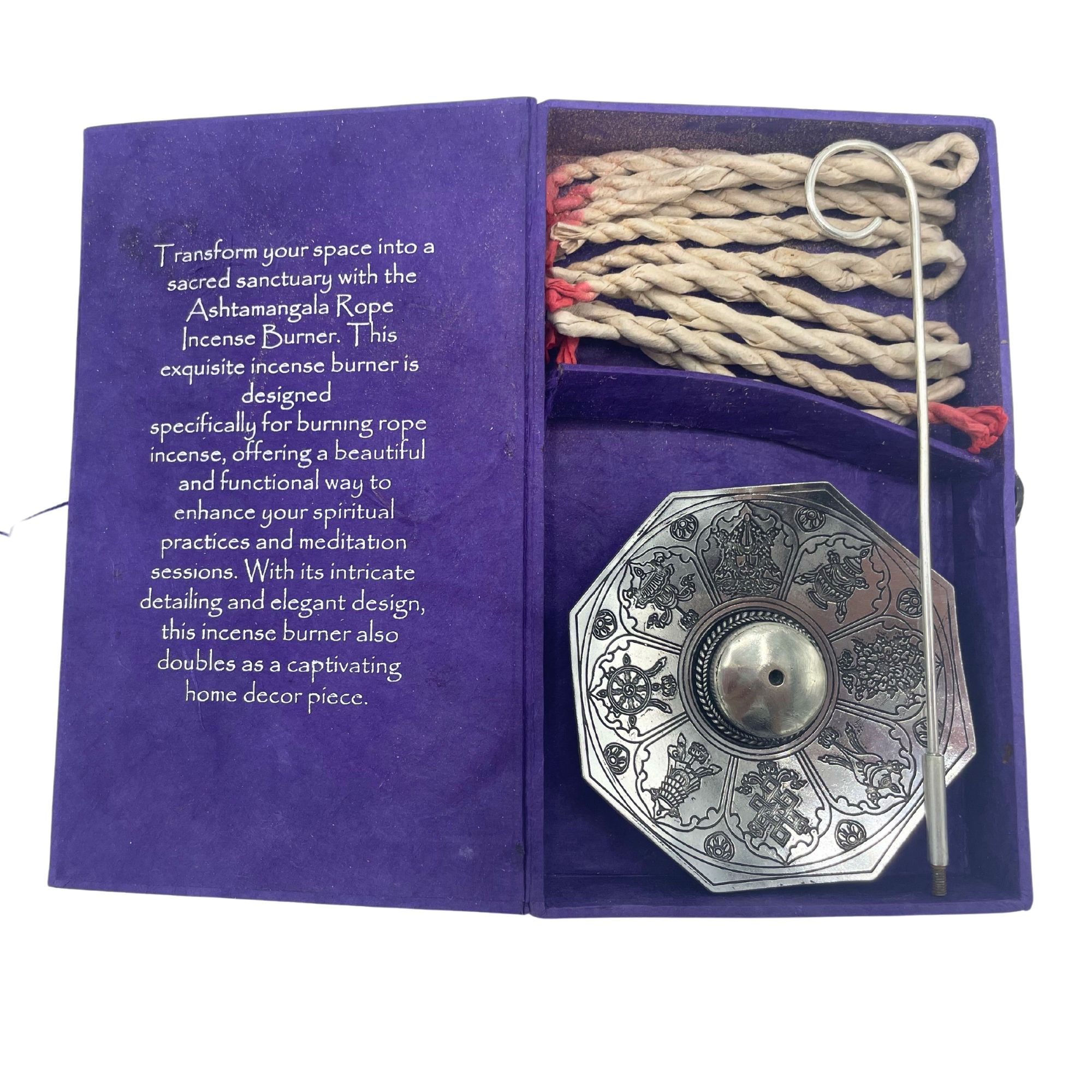 Rope Incense and Silver Plated Holder Set – Astamangal | www.artisan-gifts.co.uk 7 Rope Incense and Silver Plated Holder Set – Astamangal | www.artisan-gifts.co.uk 6