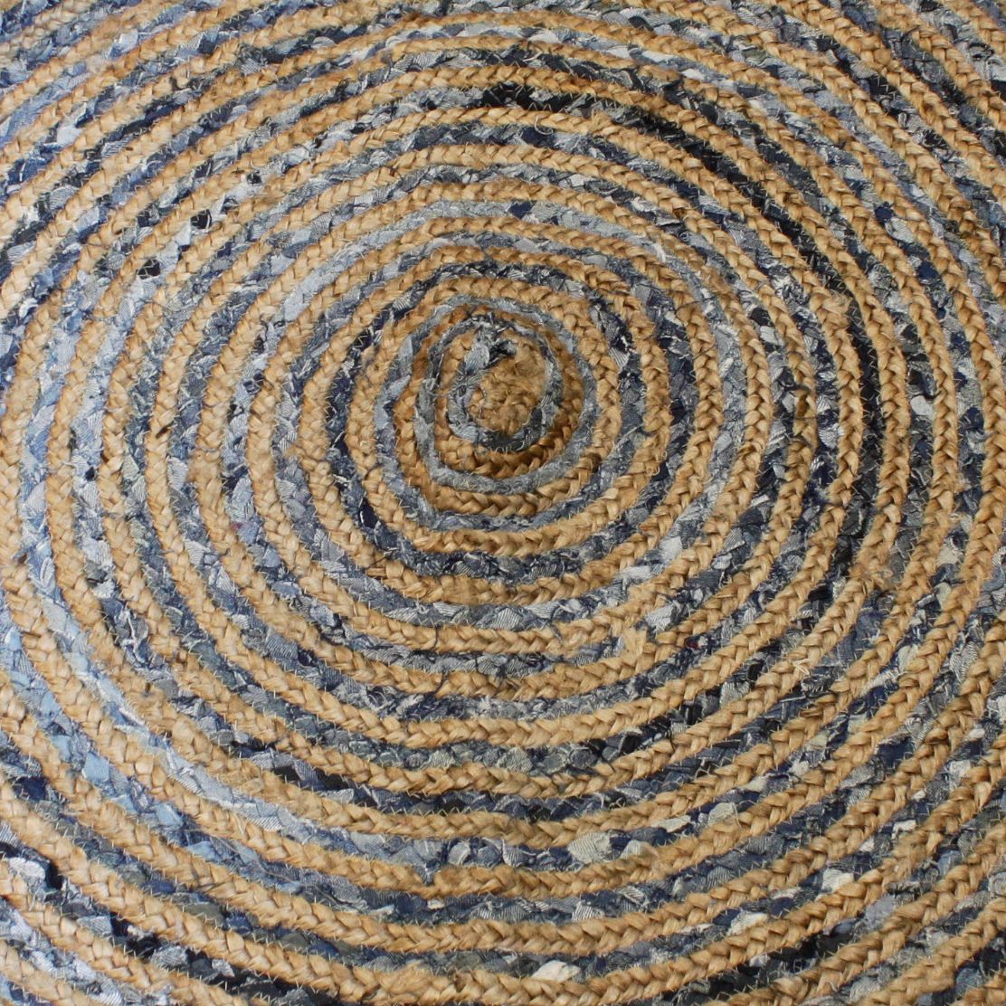 Round Jute and Recycle Denim Rug – 120 cm | www.artisan-gifts.co.uk 3 Round Jute and Recycle Denim Rug – 120 cm | www.artisan-gifts.co.uk 2