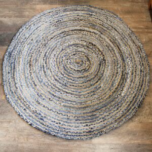 Round Jute and Recycle Denim Rug – 150 cm | www.artisan-gifts.co.uk 1