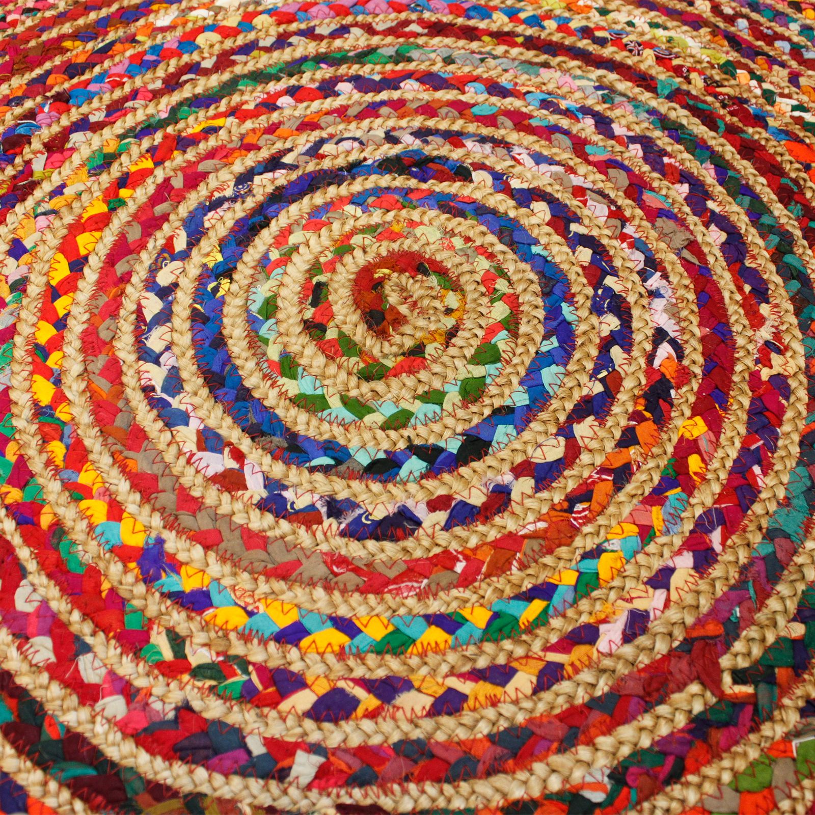 Round Jute and Recycled Cotton Rug – 120 cm | www.artisan-gifts.co.uk 4 Round Jute and Recycled Cotton Rug – 120 cm | www.artisan-gifts.co.uk 3