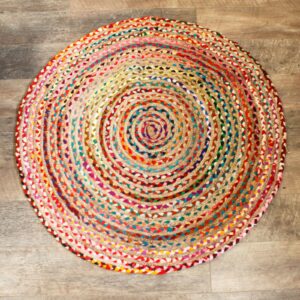 Round Jute and Recycled Cotton Rug – 120 cm | www.artisan-gifts.co.uk 1
