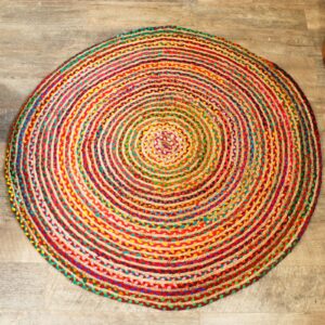 Round Jute and Recycled Cotton Rug – 150 cm | www.artisan-gifts.co.uk 1