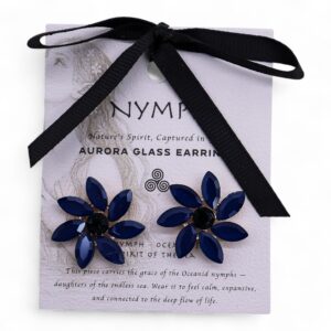 Royal Blue – Vintage Glass – Flowers – Earrings | www.artisan-gifts.co.uk 1
