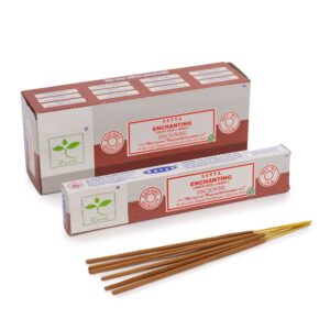 Satya Incense 15gm – Enchanting (White Sage & Amber) | www.artisan-gifts.co.uk