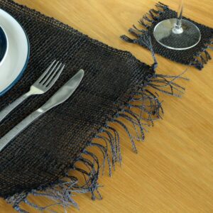 Seagrass Fringe Natural Placemat – Black | www.artisan-gifts.co.uk 1