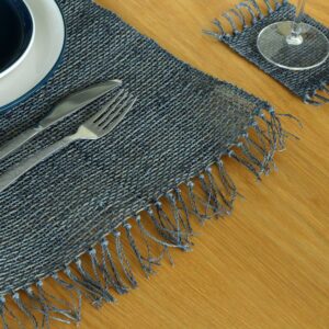 Seagrass Fringe Natural Placemat – Charcoal | www.artisan-gifts.co.uk 1