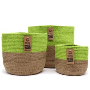 Set of 3 Cotton Rope Storage Baskets – Pistachio | www.artisan-gifts.co.uk 1