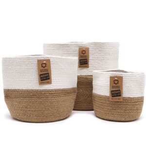 Set of 3 Cotton Rope Storage Baskets – White | www.artisan-gifts.co.uk 1