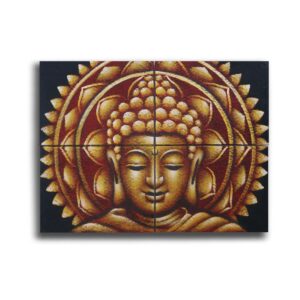 Set of 4 Gold Buddha Mandala Brocade Detail 30x40cm | www.artisan-gifts.co.uk 1