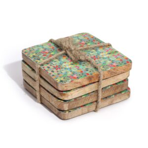 Set of 4 Square Coasters – Mediterranean Tile Pattern | www.artisan-gifts.co.uk 1