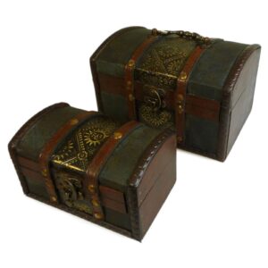 Sets of 2 Colonial Boxes – Metal Embossed | www.artisan-gifts.co.uk