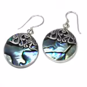 Shell & Silver Earrings – Classic Disc – Abalone | www.artisan-gifts.co.uk 1