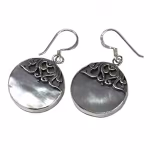 Shell & Silver Earrings – Classic Disc – MOP | www.artisan-gifts.co.uk 1