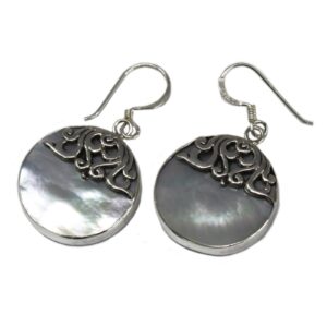 Shell & Silver Earrings – Classic Disc – MOP | www.artisan-gifts.co.uk 1