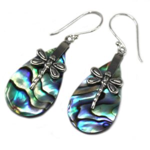 Shell & Silver Earrings – Dragonflies – Abalone | www.artisan-gifts.co.uk 1