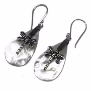 Shell & Silver Earrings – Dragonflies – MOP | www.artisan-gifts.co.uk 1