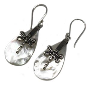 Shell & Silver Earrings – Dragonflies – MOP | www.artisan-gifts.co.uk 1