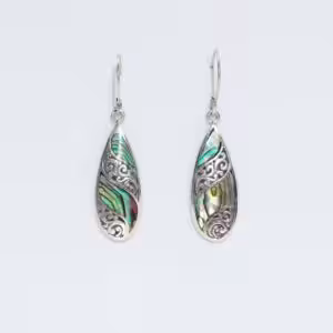 Shell & Silver Earrings – Long Teardrop – Abalone | www.artisan-gifts.co.uk 1