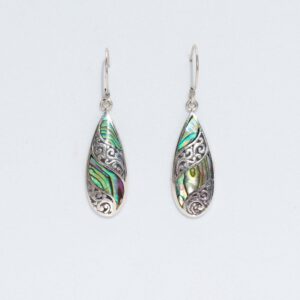 Shell & Silver Earrings – Long Teardrop – Abalone | www.artisan-gifts.co.uk 1
