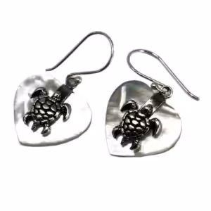 Shell & Silver Earrings – Sea Turtle – MOP | www.artisan-gifts.co.uk 1