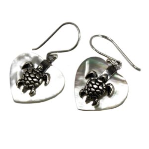 Shell & Silver Earrings – Sea Turtle – MOP | www.artisan-gifts.co.uk 1