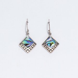 Shell & Silver Earrings – Square Dots- Abalone | www.artisan-gifts.co.uk 1