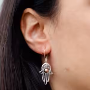 Silver & Gold Earring – Hamsa | www.artisan-gifts.co.uk 1