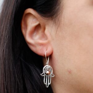 Silver & Gold Earring – Hamsa | www.artisan-gifts.co.uk 1