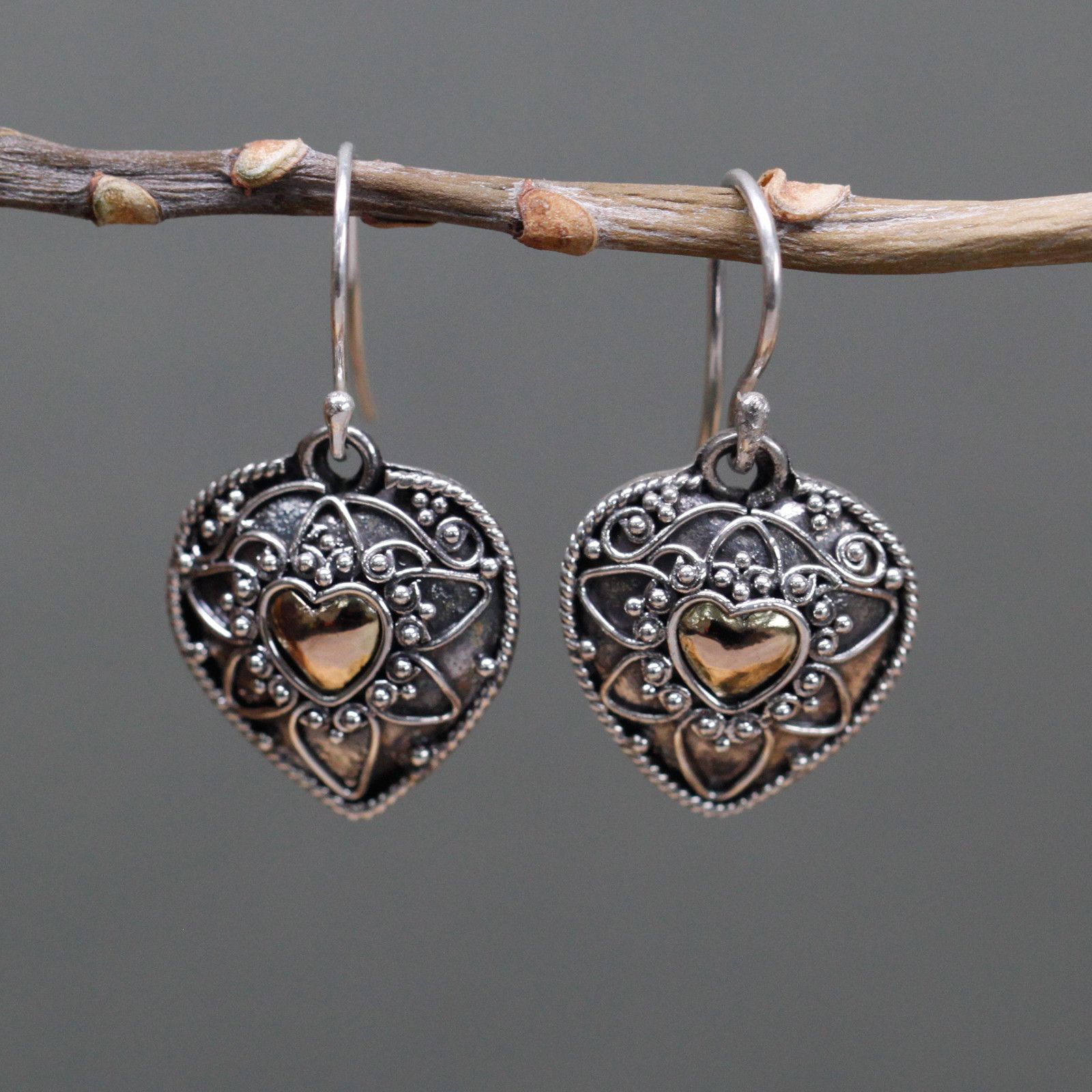 Silver & Gold Earring – Mandala Hearts | www.artisan-gifts.co.uk 2 Silver & Gold Earring – Mandala Hearts | www.artisan-gifts.co.uk 1