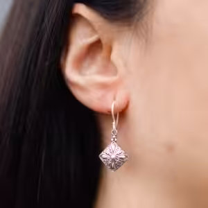 Silver & Gold Earring – Square Drop | www.artisan-gifts.co.uk 1