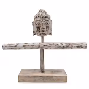 Single Branch & Buddha Stand – Whitewash | www.artisan-gifts.co.uk 1