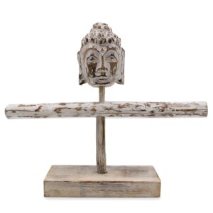 Single Branch & Buddha Stand – Whitewash | www.artisan-gifts.co.uk 1