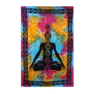 Single Cotton Bedspread + Wall Hanging – Chakra Buddha | www.artisan-gifts.co.uk 1