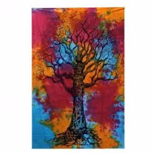 Single Cotton Bedspread + Wall Hanging –   Winter Tree | www.artisan-gifts.co.uk 1