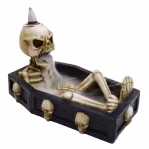 Skeleton in the Coffin Backflow Incense Burner | www.artisan-gifts.co.uk