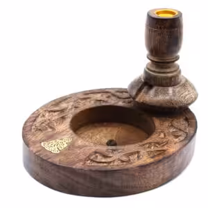 Sm Mango Wood Backflow Burner – Brass Buddha | www.artisan-gifts.co.uk 1