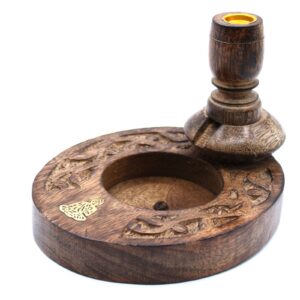 Sm Mango Wood Backflow Burner – Brass Buddha | www.artisan-gifts.co.uk 1