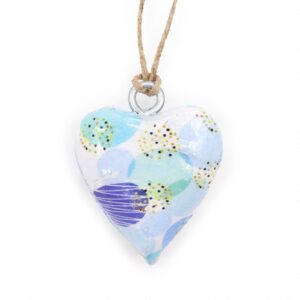 Small Decor Wood Heart –  Blue Abstract | www.artisan-gifts.co.uk 1