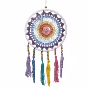 Small Dreamcatcher (22x56cm) – Pastel Rainbow | www.artisan-gifts.co.uk 1
