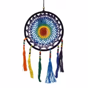 Small Dreamcatcher (22x56cm) – Vivid Rainbow | www.artisan-gifts.co.uk 1