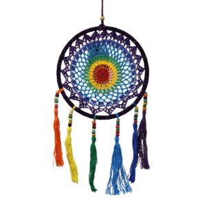 Small Dreamcatcher (22x56cm) – Vivid Rainbow | www.artisan-gifts.co.uk 1